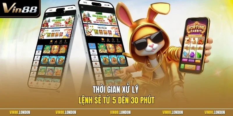 Thời gian xử lý lệnh sẽ từ 5 đến 30 phút